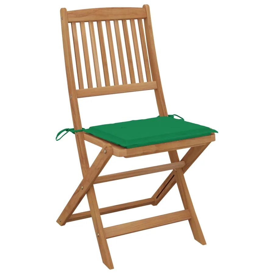 Chaises pliables de jardin lot de 6 avec coussins Bois d'acacia - 3