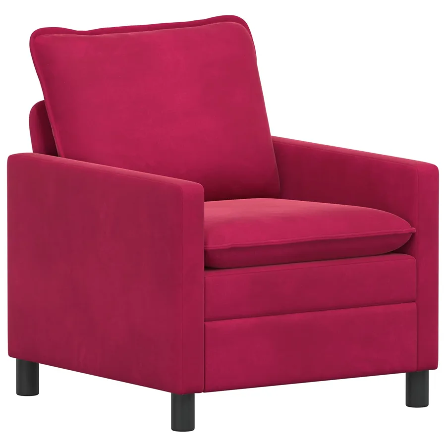 Ensemble de Canapés 2 pcs Bordeaux Velours - 3