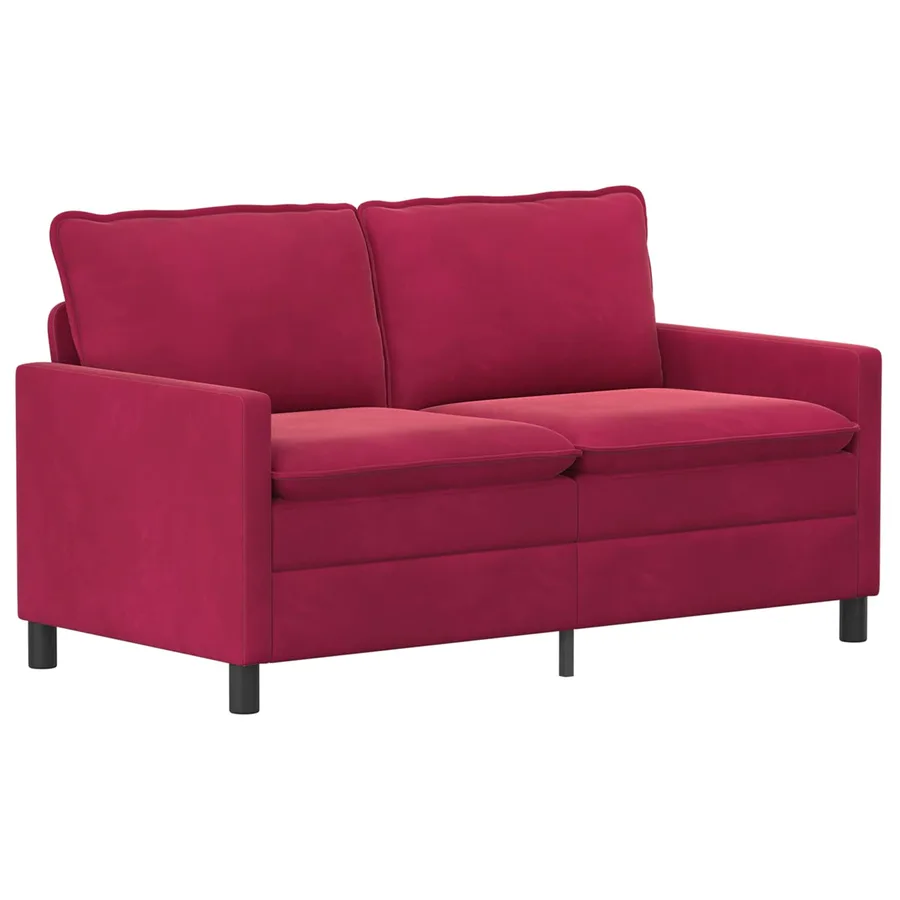 Ensemble de Canapés 2 pcs Bordeaux Velours - 4