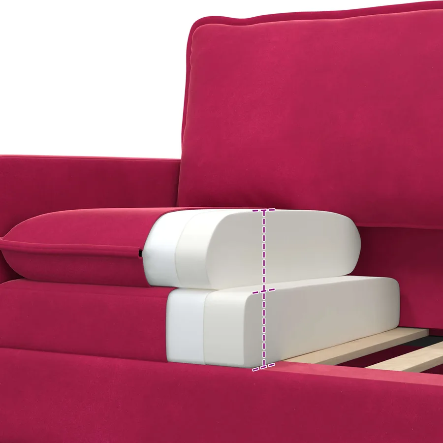 Ensemble de Canapés 2 pcs Bordeaux Velours - 6
