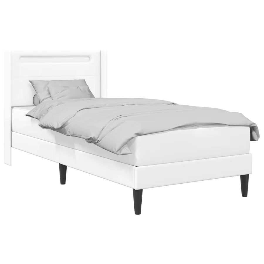 Cadre de lit avec matelas Blanc 80 x 200 cm Simili cuir - 3
