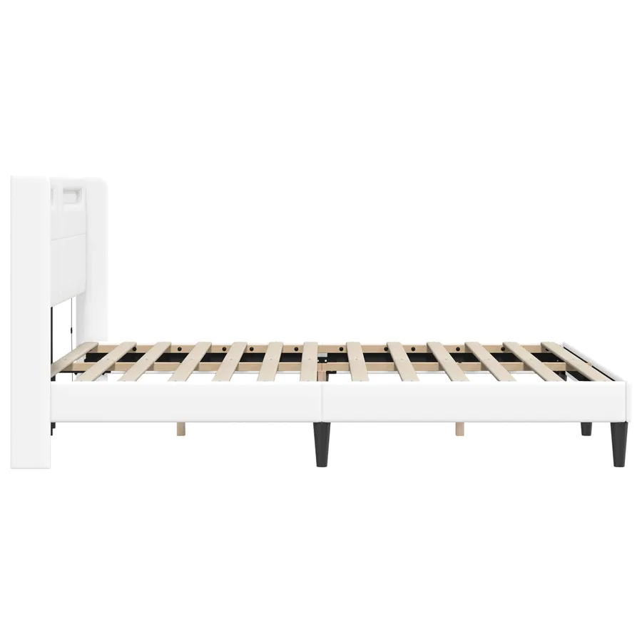 Cadre de lit avec bandes LED Blanc 120 x 200 cm Simili cuir - 7
