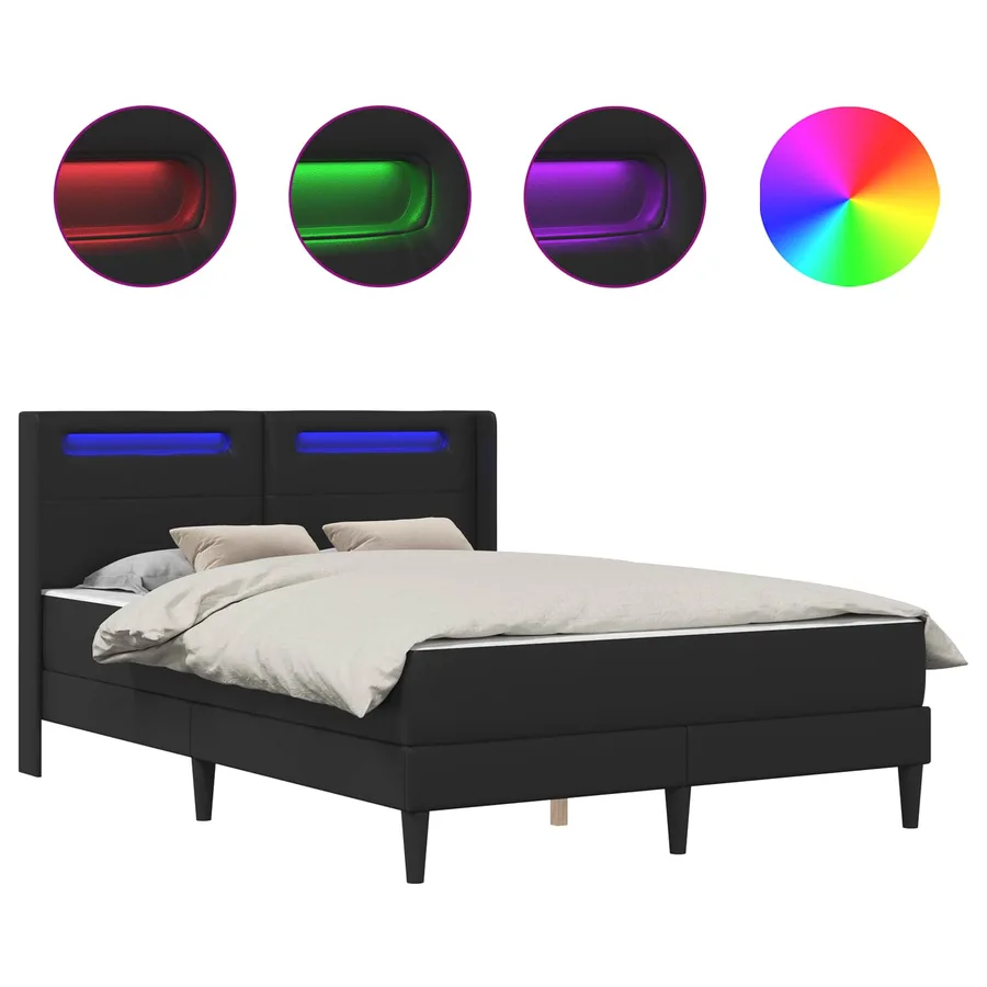 Cadre de lit avec matelas Noir 160 x 200 cm Simili cuir - 2