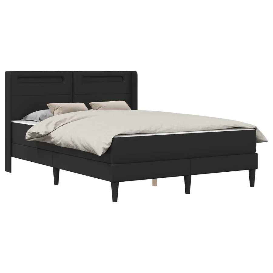 Cadre de lit avec matelas Noir 160 x 200 cm Simili cuir - 3