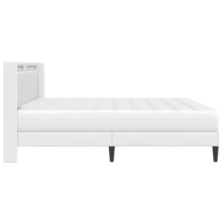 Cadre de lit avec matelas Blanc 200 x 200 cm Simili cuir - 9