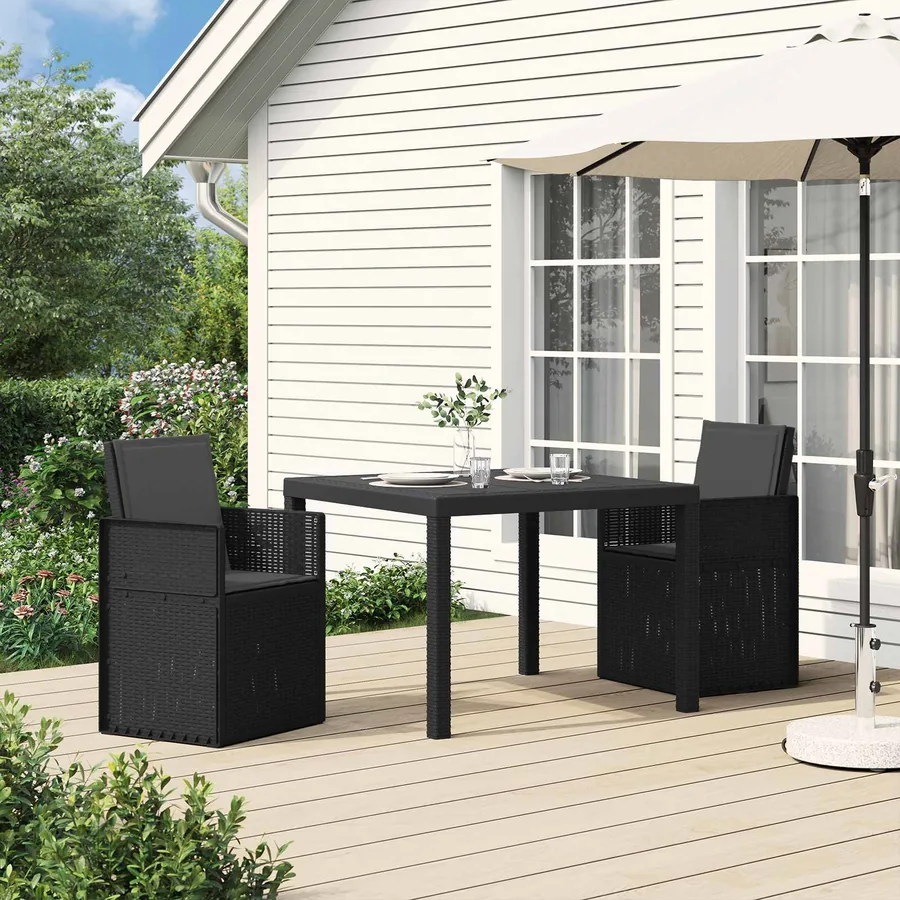 Ensemble de salle à manger pour jardin 3 pcs Anthracite PP