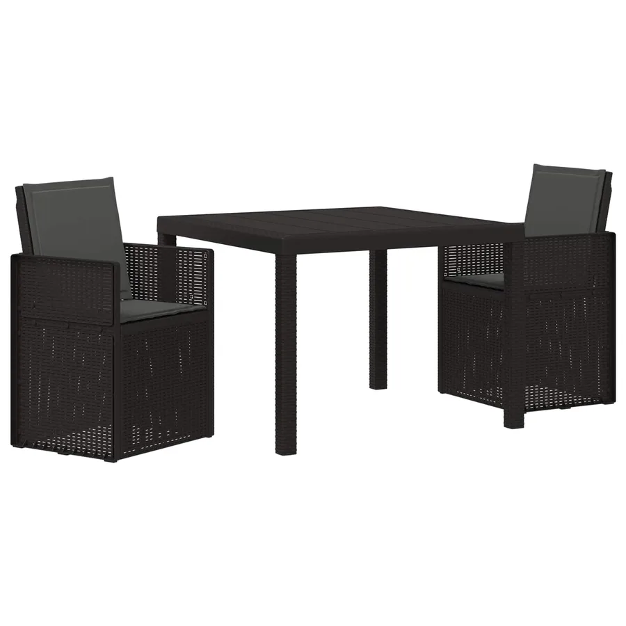Ensemble de salle à manger pour jardin 3 pcs Anthracite PP - 2