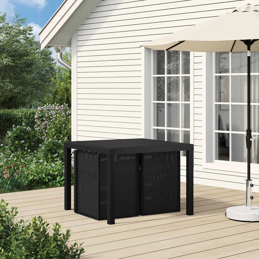 Ensemble de salle à manger pour jardin 3 pcs Anthracite PP - 4