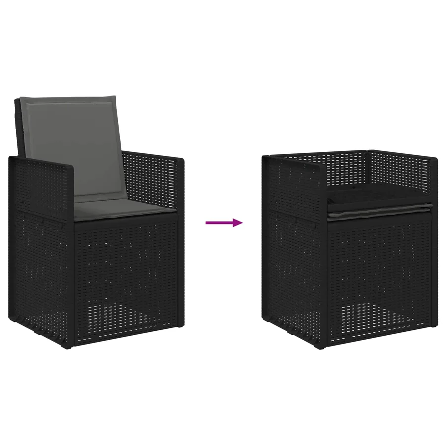 Ensemble de salle à manger pour jardin 3 pcs Anthracite PP - 9