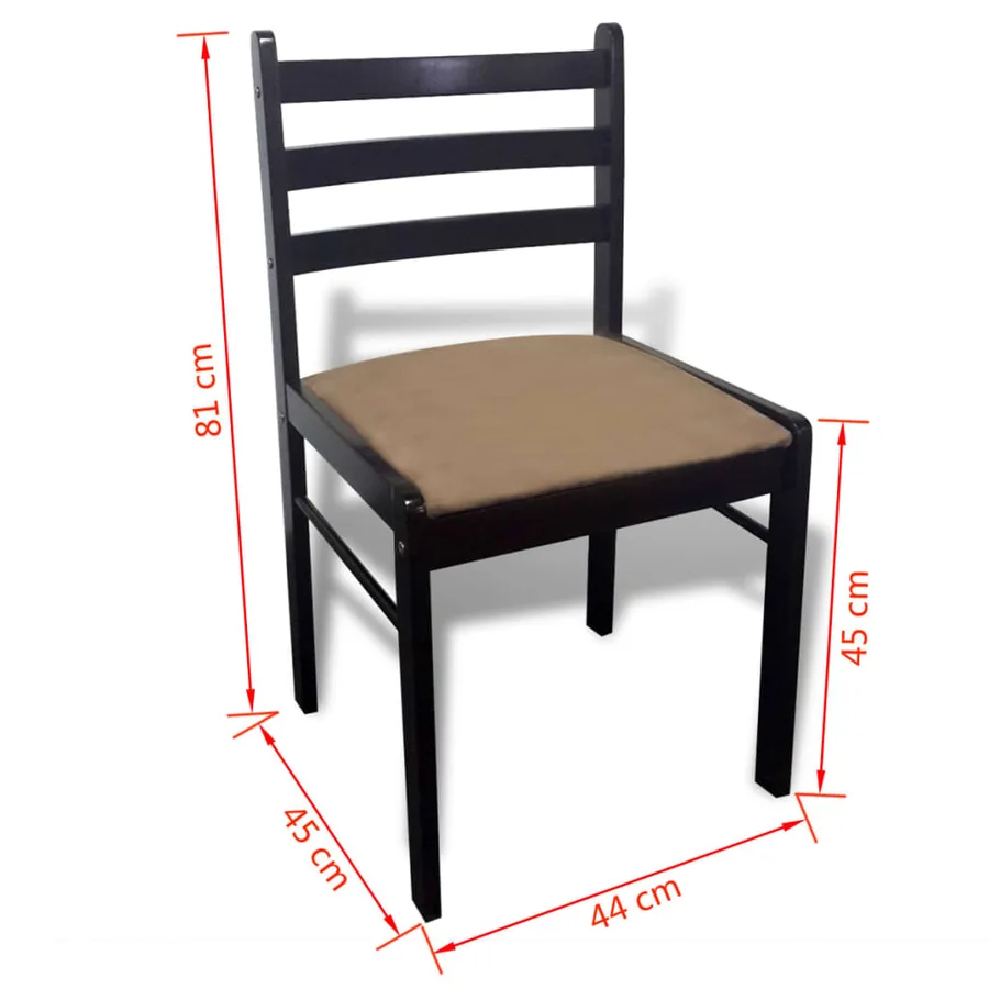 Chaises à manger lot de 6 marron bois solide et velours - 5