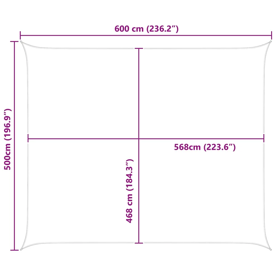 Voile d'ombre Jaune et blanc 6 x 5 m 100 % polyester Oxford - 10