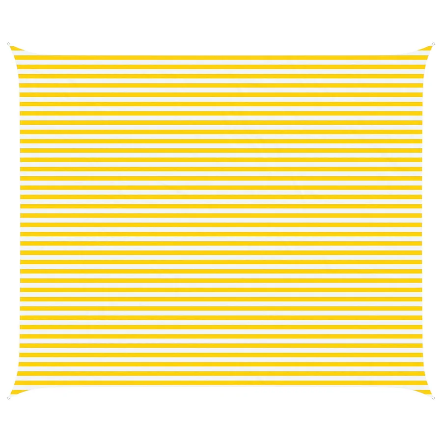 Voile d'ombre Jaune et blanc 6 x 5 m 100 % polyester Oxford - 2