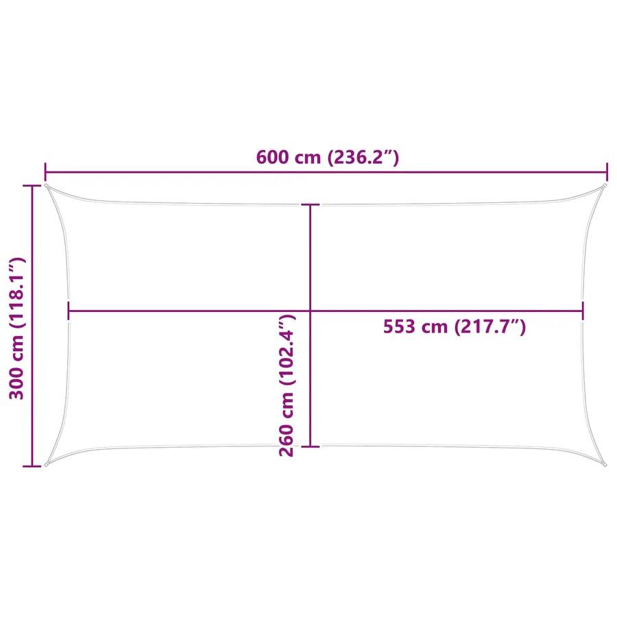 Voile d'ombre Bleu et Blanc 6 x 3 m 100 % polyester Oxford - 10
