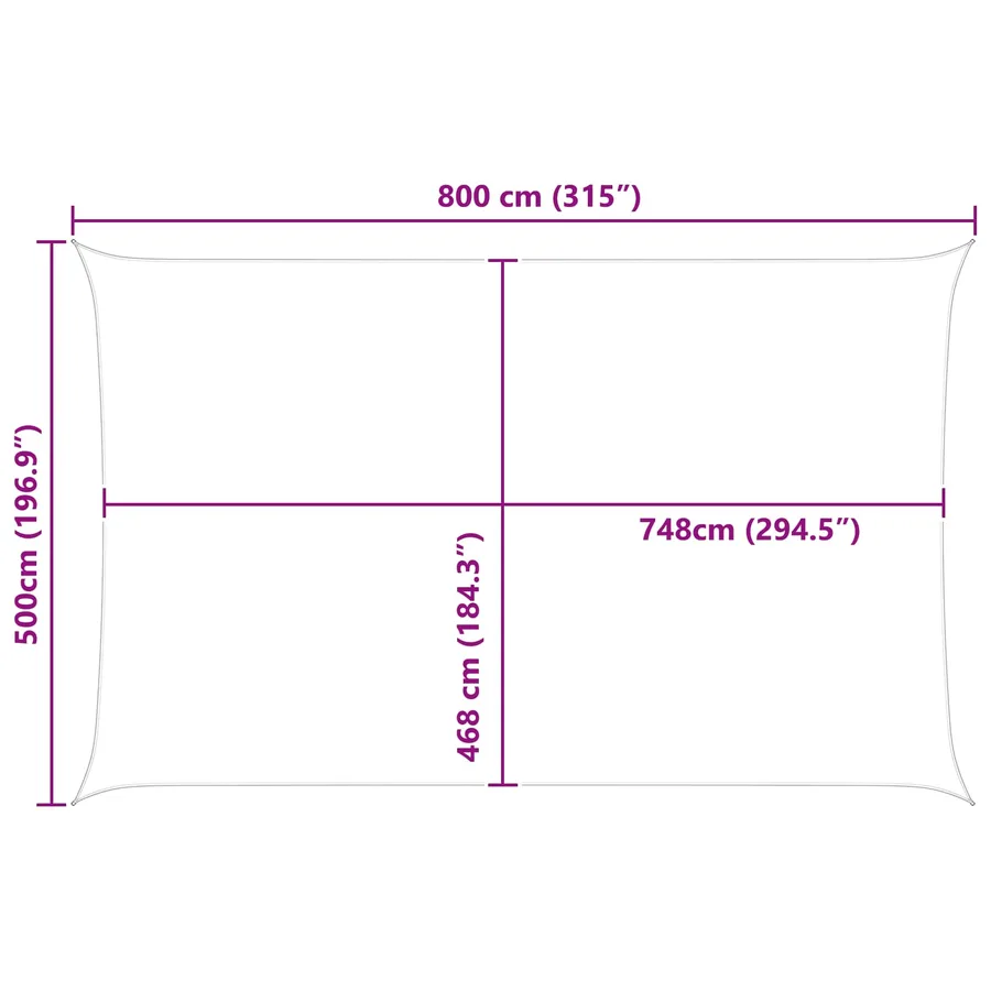 Voile d'ombre Gris clair et blanc 8 x 5 m - 8