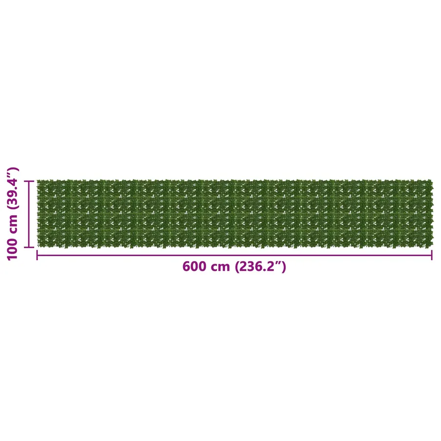 Écran de balcon avec feuilles Vert 600 x 100 cm - 5