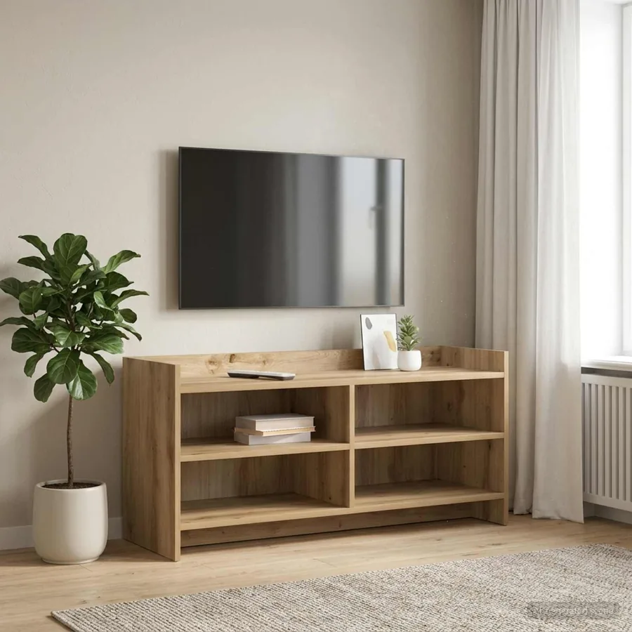 Meuble TV 100 x 33 x 47 cm Chêne artisanal Bois d'ingénierie