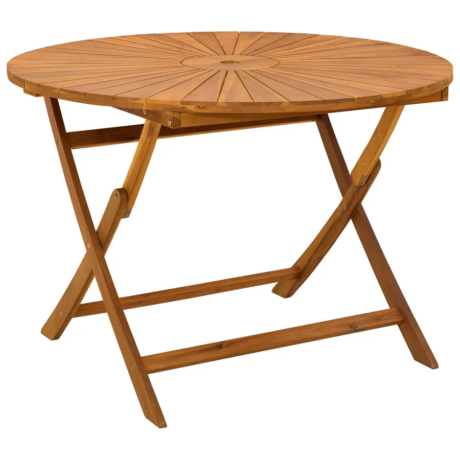Table de jardin pliante Naturel Ø110 x 75 cm - 2