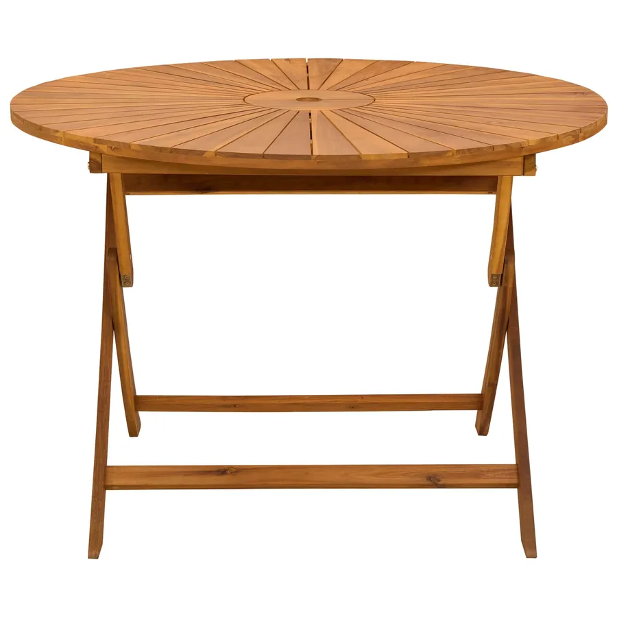 Table de jardin pliante Naturel Ø110 x 75 cm - 3