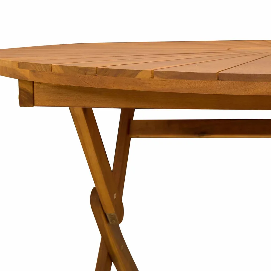 Table de jardin pliante Naturel Ø110 x 75 cm - 7