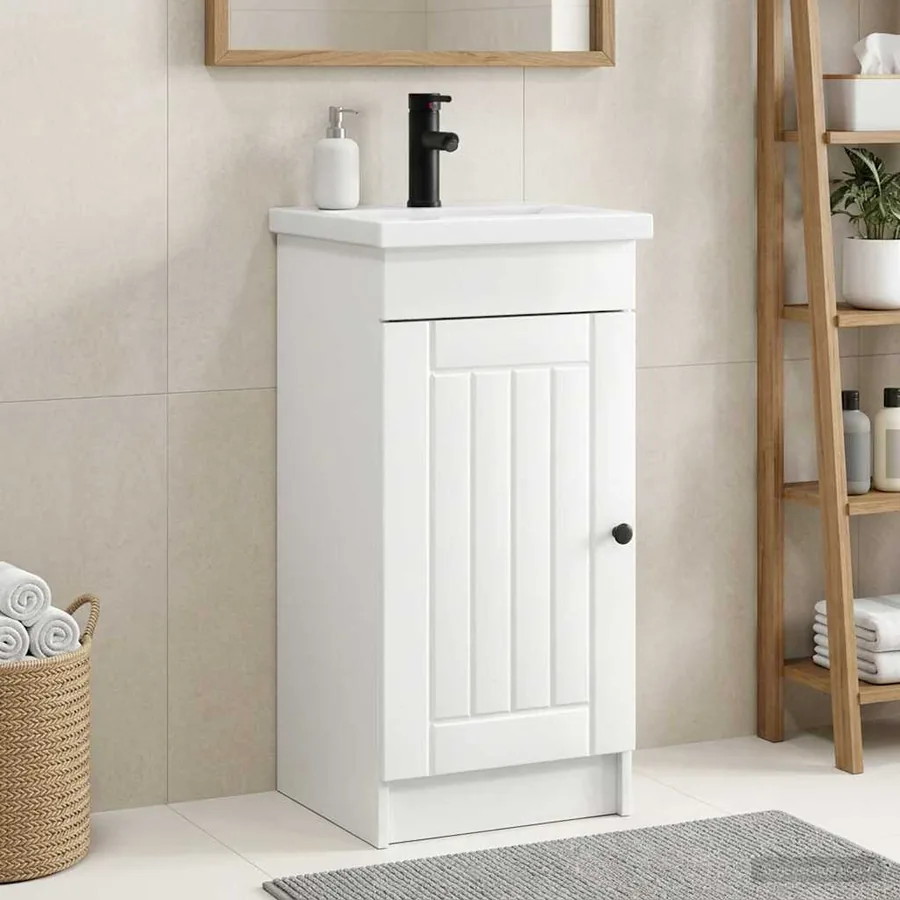 Meuble de salle de bain avec évier Blanc brillant