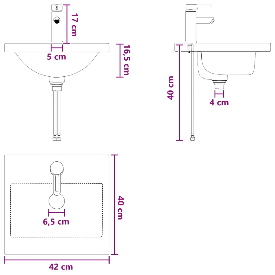 Meuble de salle de bain avec évier Blanc brillant - 12