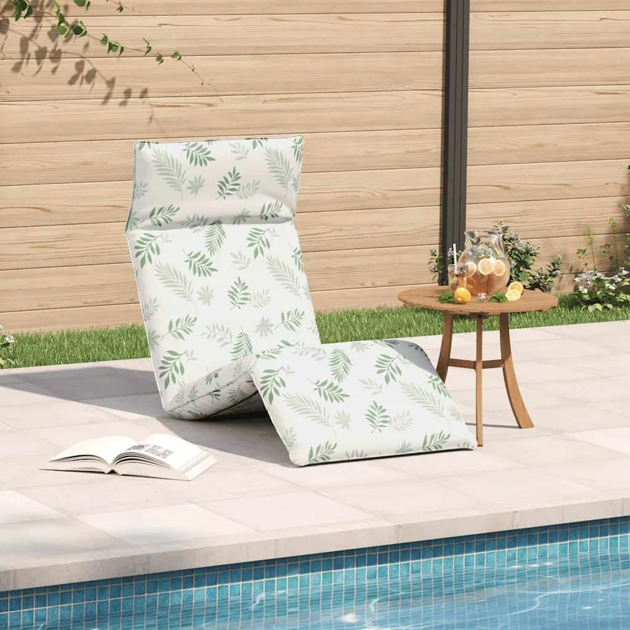 Transat pliant en tissu Oxford motif feuilles 175 x 54 x 8,5 cm - 3