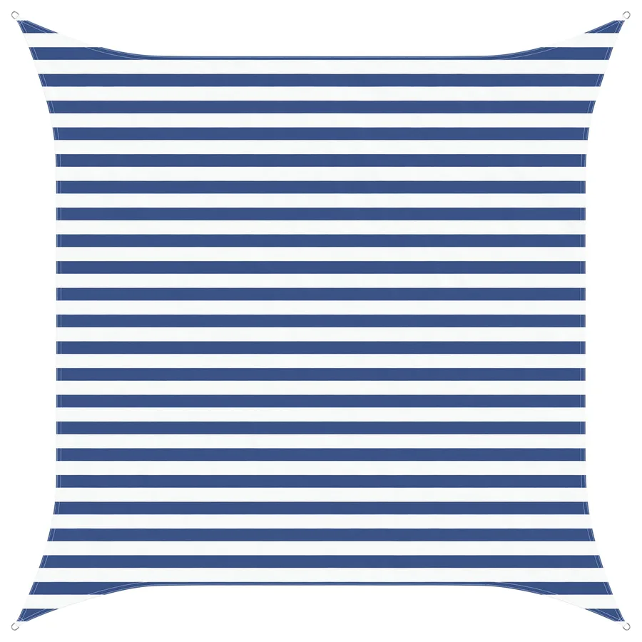 Voile d'ombre Bleu et Blanc 3 x 3 m 100 % polyester Oxford - 2