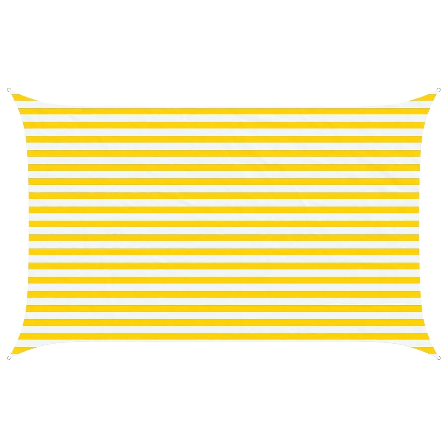 Voile d'ombre Jaune et blanc 4 x 2,5 m 100 % polyester Oxford - 2