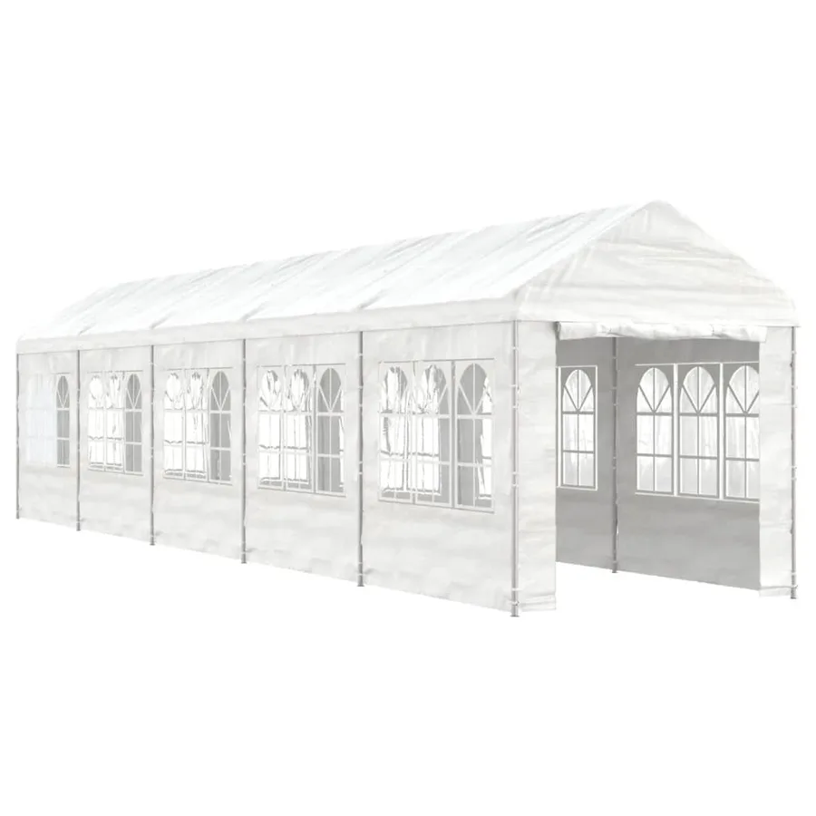 Belvédère avec toit blanc 11,15x2,28x2,69 m polyéthylène - 2