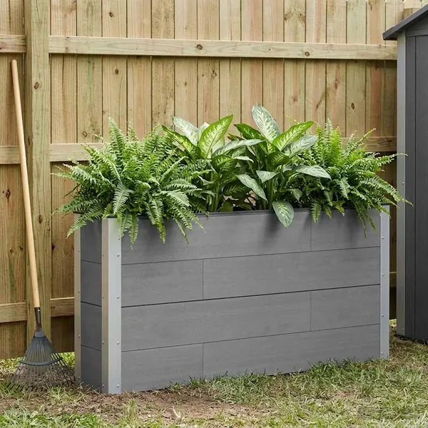 Jardinière surélevée Gris 150 x 30 x 72 cm