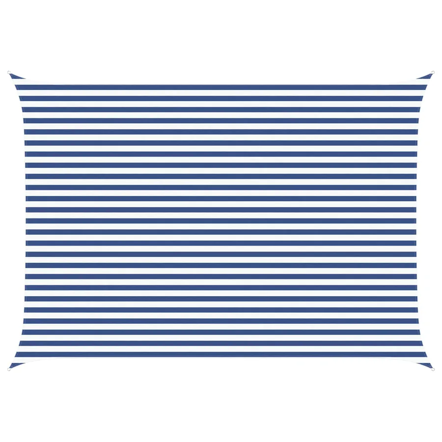 Voile d'ombre Bleu et Blanc 5 × 3,5 m 100 % polyester Oxford - 2