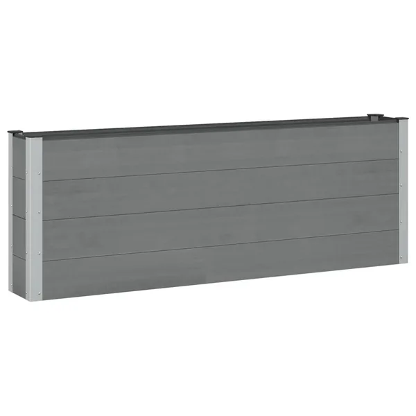 Jardinière surélevée Gris 200 x 30 x 72 cm WPC et Aluminium