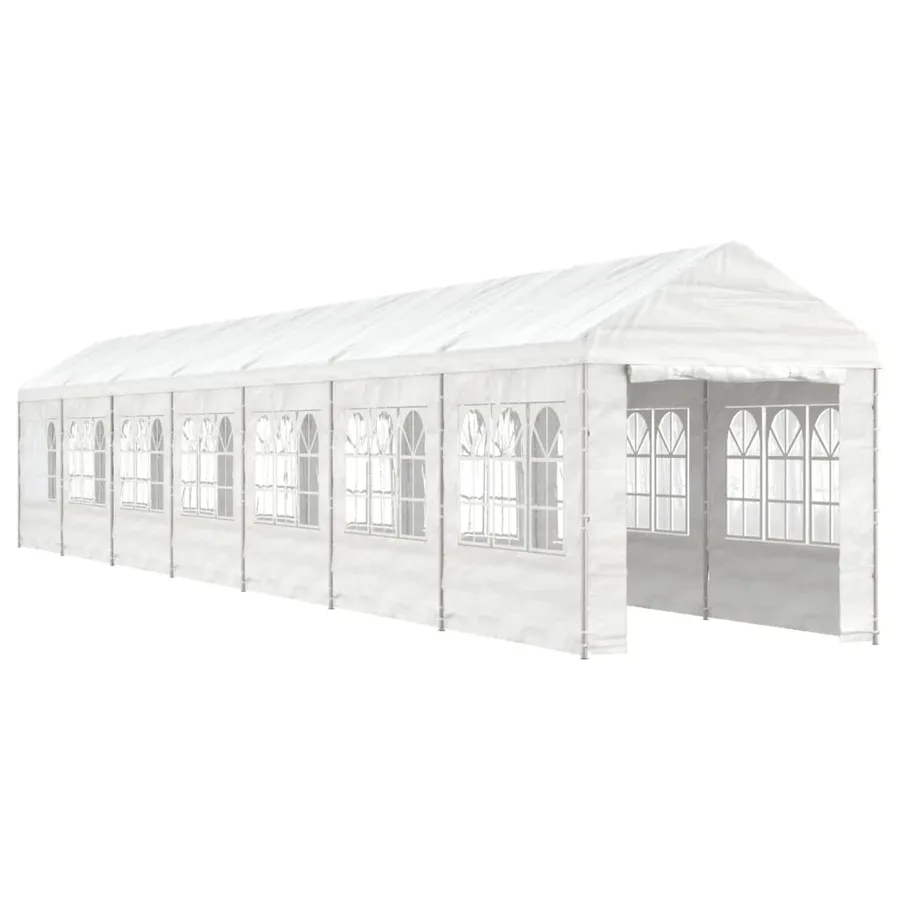 Belvédère avec toit blanc 15,61x2,28x2,69 m polyéthylène - 2