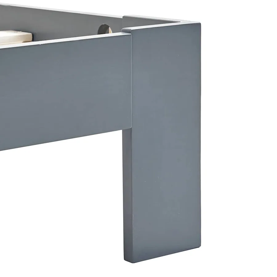 Cadre de lit sans matelas gris bois de pin massif 120x200 cm - 6