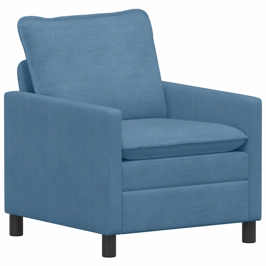 Ensemble de Canapés 2 pcs Bleu Tissu - 3