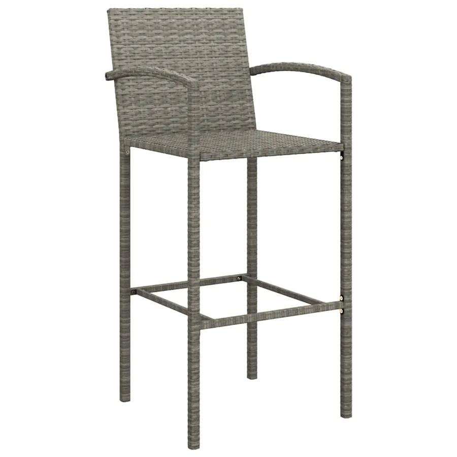 Ensemble de bar de jardin 9 pcs gris résine tressée - 5
