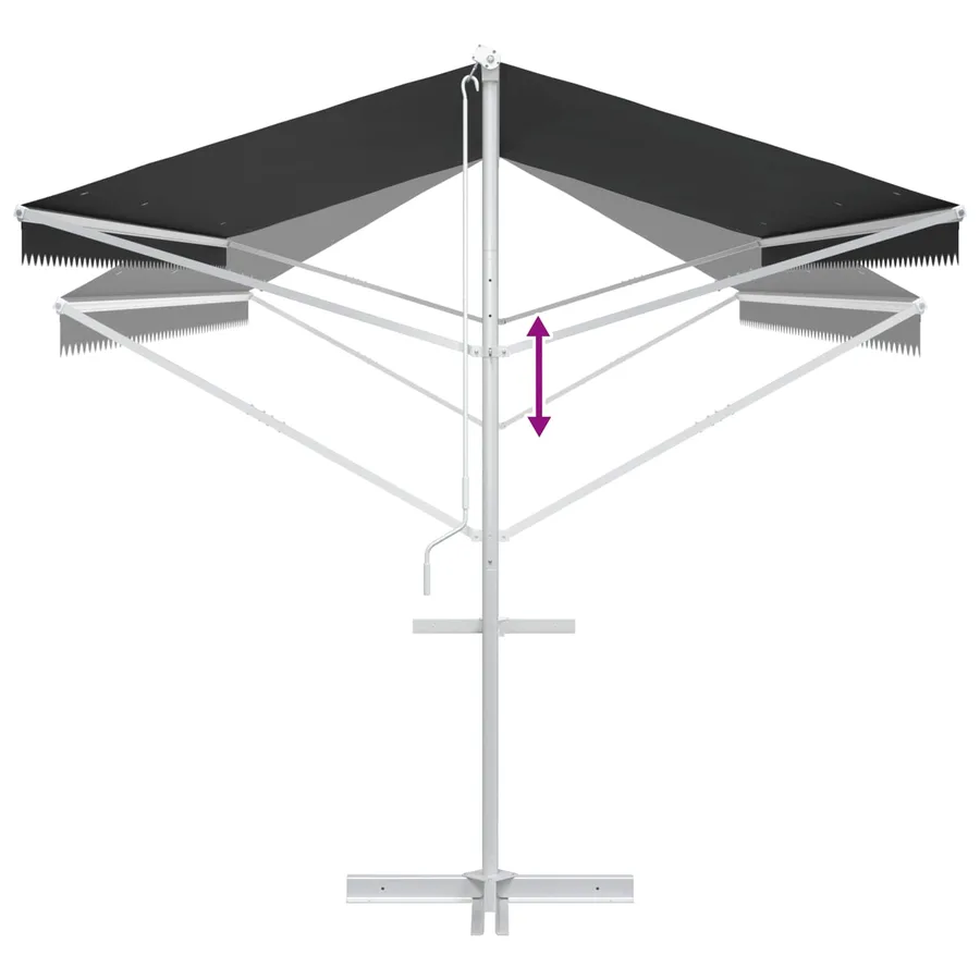 Auvent autoportant Anthracite 6 x 3 m Polyester - 9