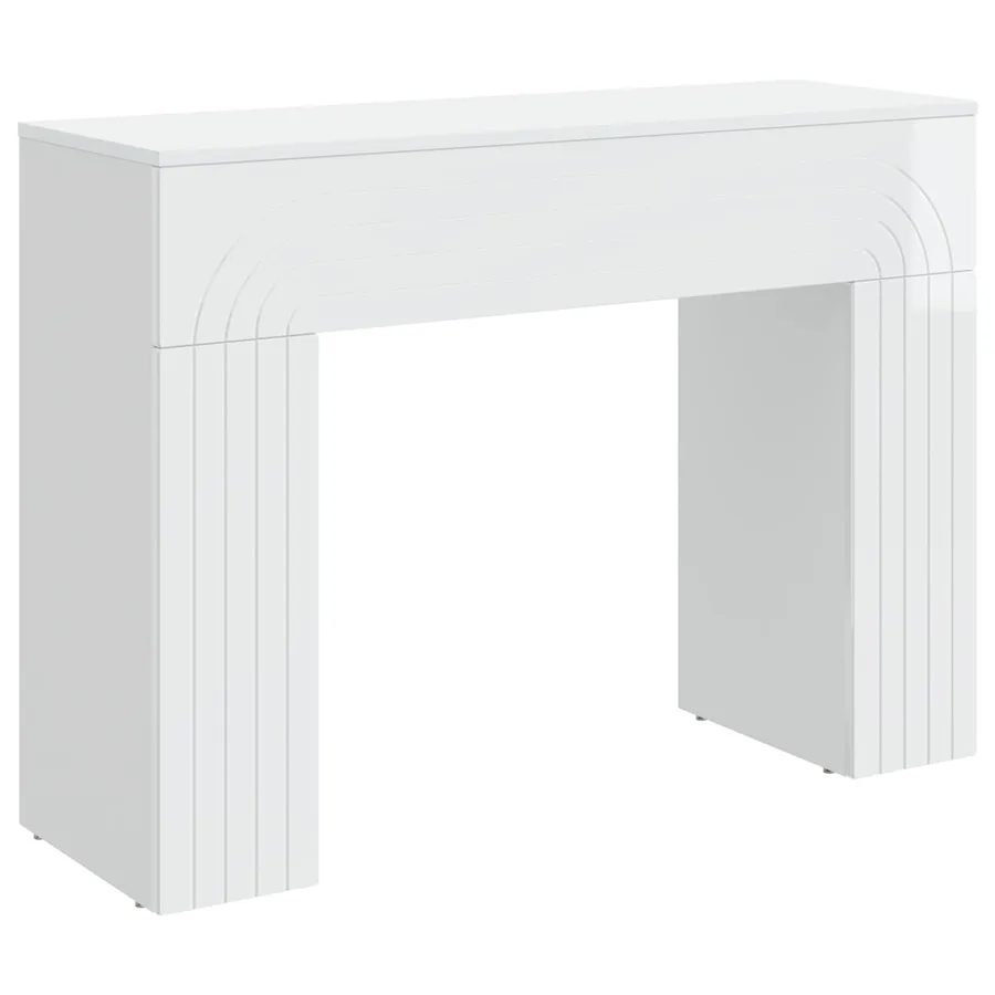 Table basse Blanc brillant 102 x 35 x 75 cm Bois d'ingénierie - 2