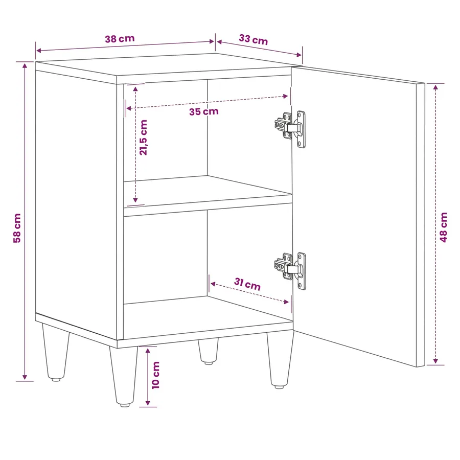 Cabinet de salle de bain avec stockage Marron 38 x 33,5 x 58 cm - 12