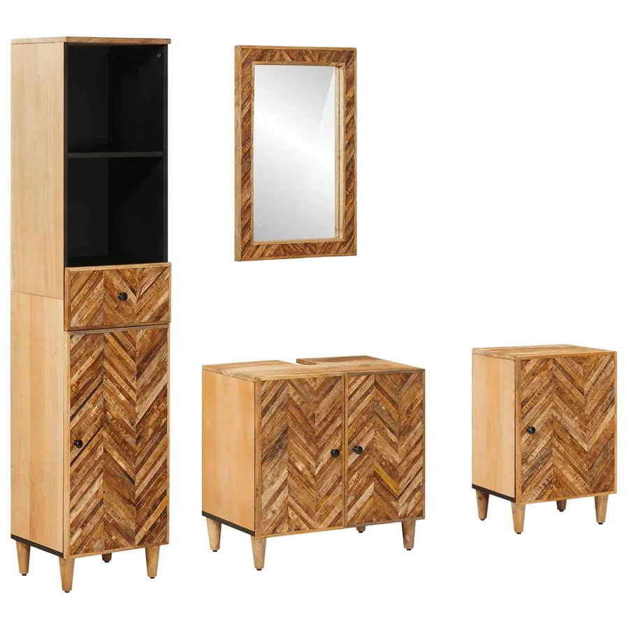 Ensemble de Meubles de Salle de Bain avec tiroir 4 pcs