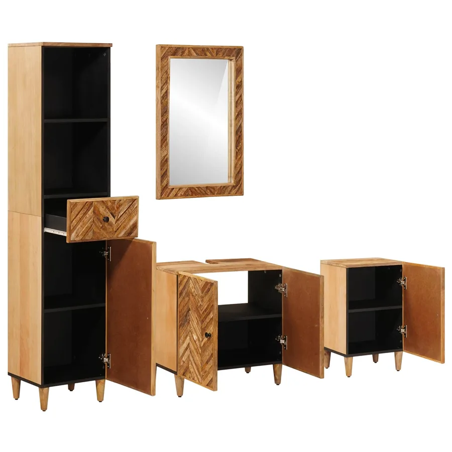 Ensemble de Meubles de Salle de Bain avec tiroir 4 pcs - 2