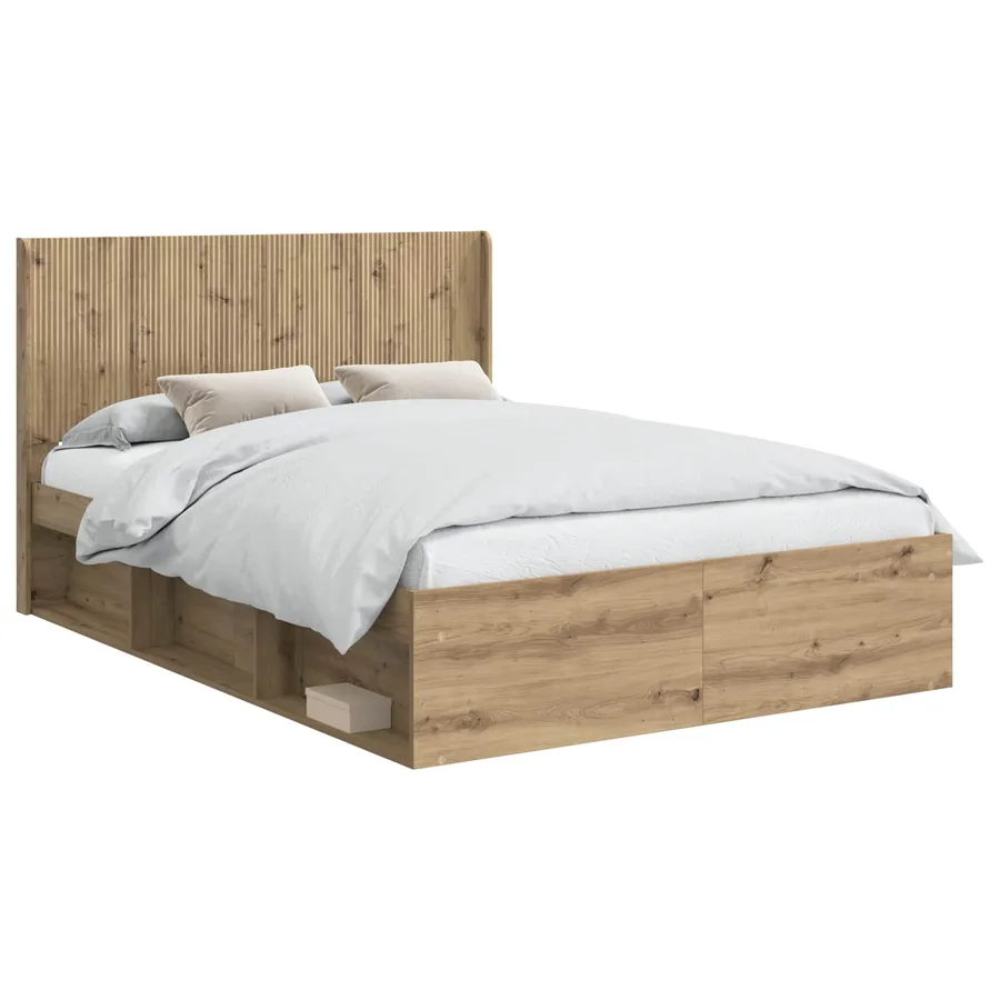 Cadre de lit avec rangement et tête de lit 2 pc - 2