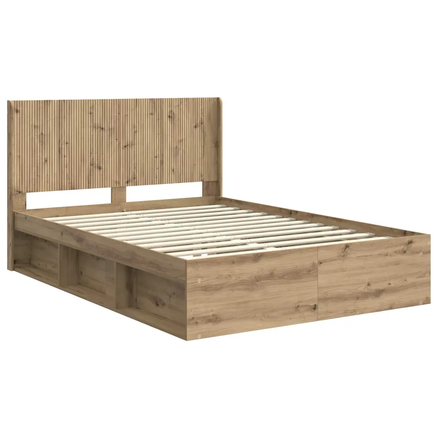 Cadre de lit avec rangement et tête de lit 2 pc - 4