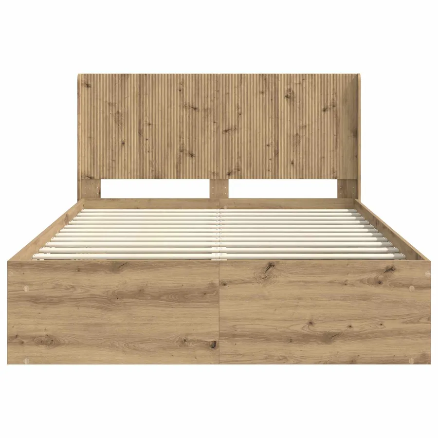Cadre de lit avec rangement et tête de lit 2 pc - 5