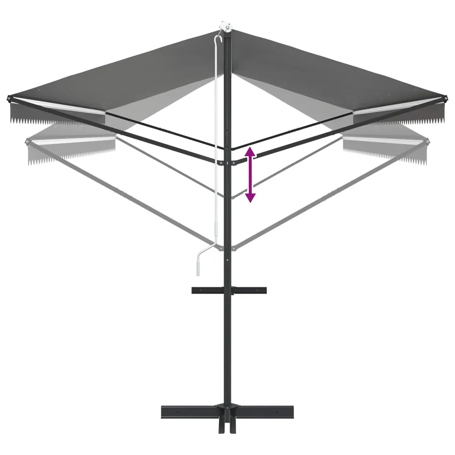 Auvent autoportant Gris 6 x 3 m Polyester - 9