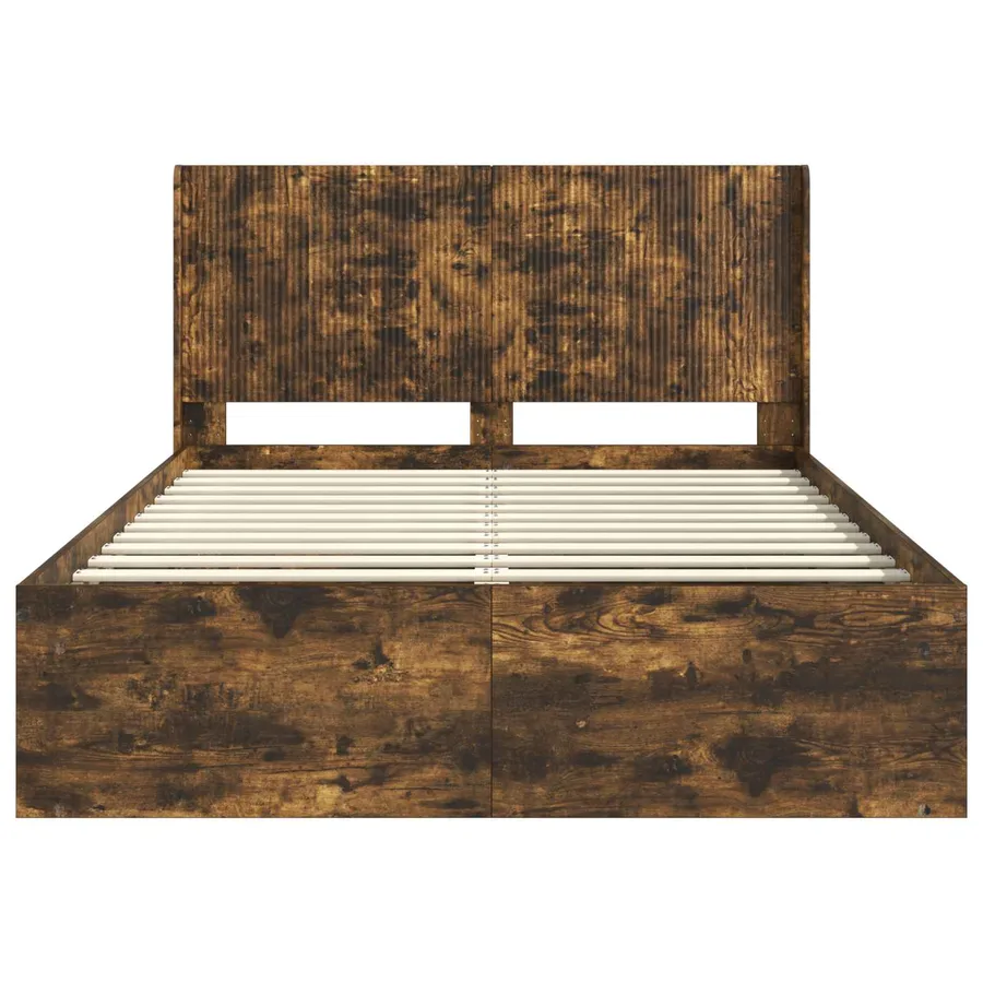 Cadre de lit avec rangement et tête de lit 2 pc - 5