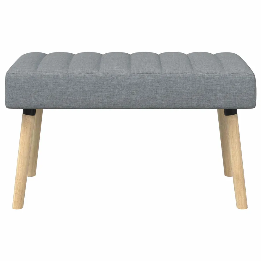 Banc capitonné canal Gris clair 80 x 40 x 46 cm Tissu - 5