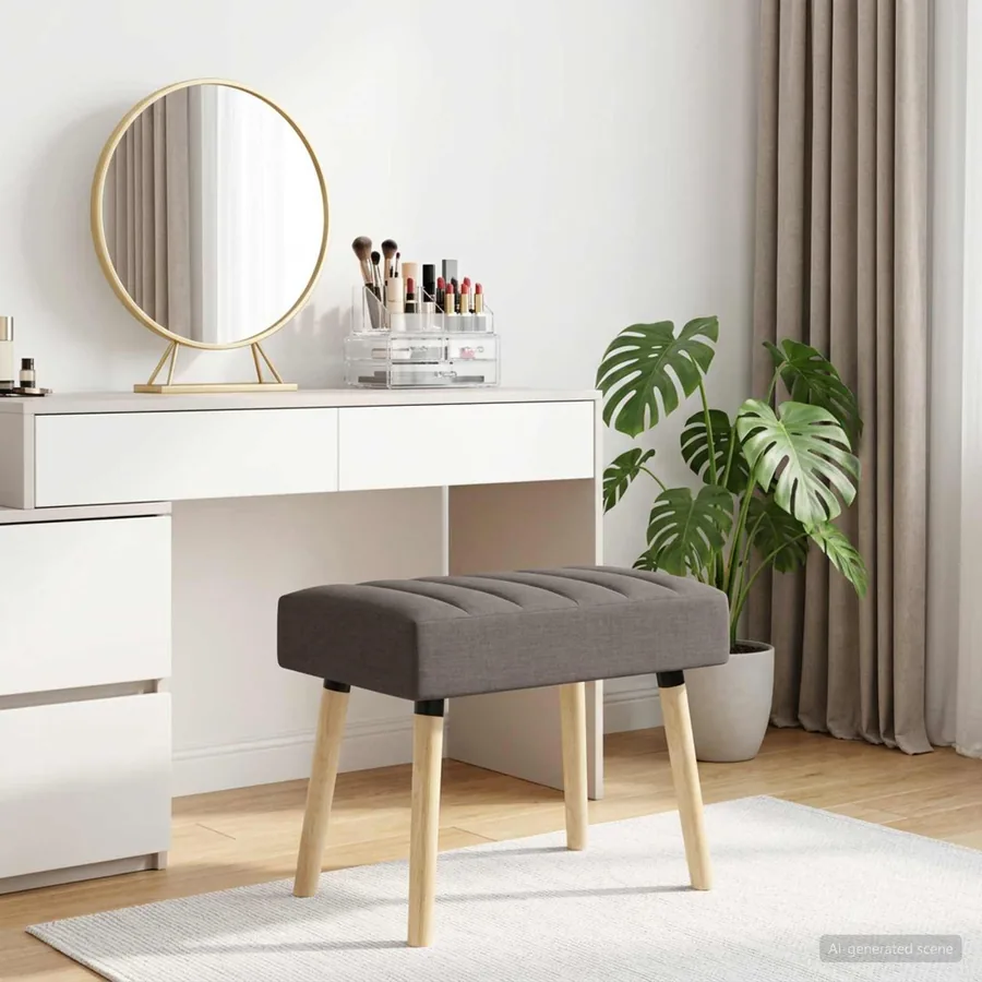 Banc capitonné canal Taupe 60 x 40 x 45 cm Tissu