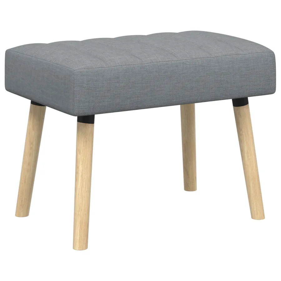 Banc capitonné canal Gris clair 60 x 40 x 45 cm Tissu - 2