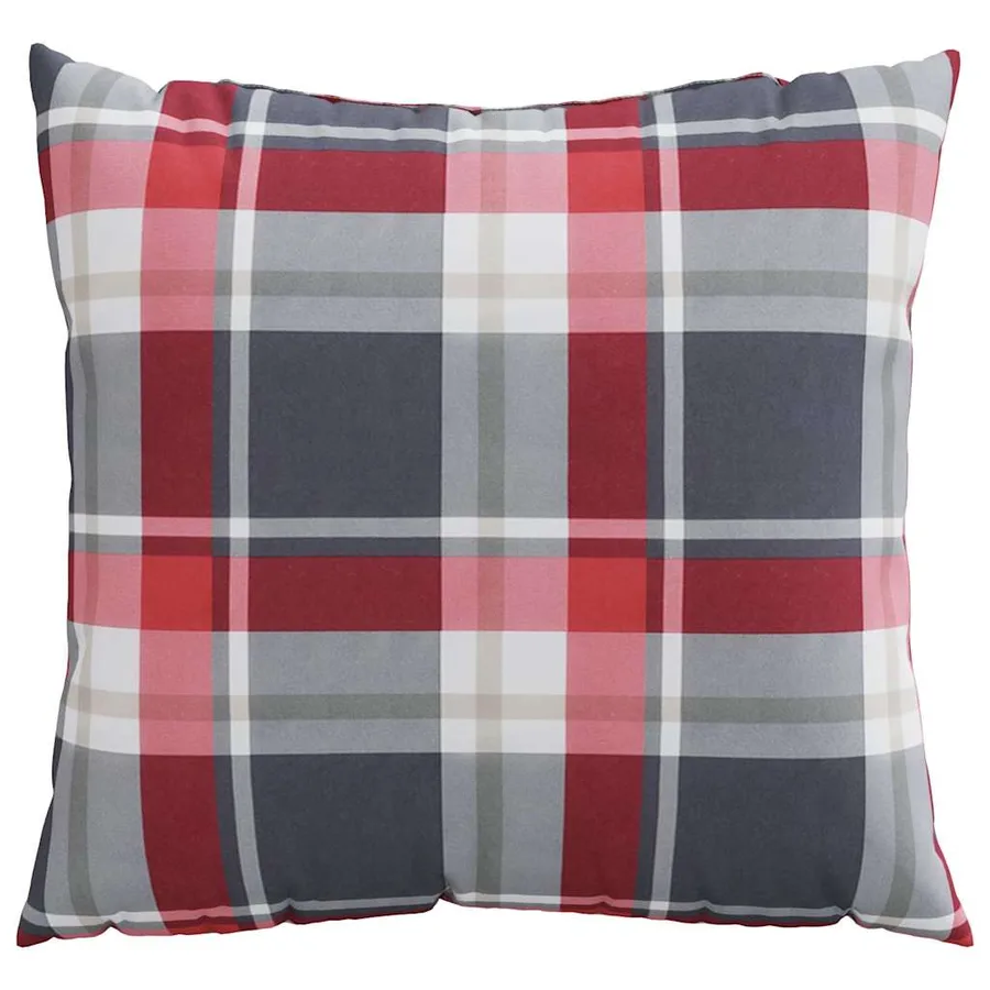 Coussins de canapé 4 pcs motif à carreaux rouges 60 x 60 cm en tissu - 5